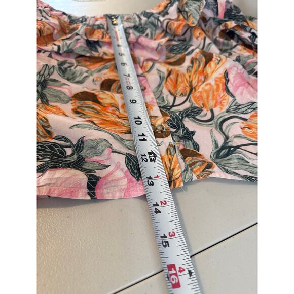 Cecilia Petterson for Anthropologie Ruffled Off-the-Shoulder Crop Blouse Size SP - Picture 7 of 7